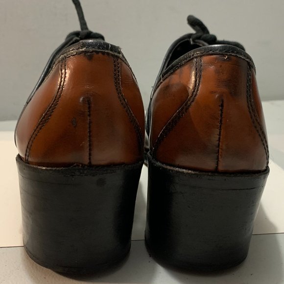 Vintage 1970s The Villager Brand Platform Brown Leather Women's Shoes Si… - Picture 5 of 8